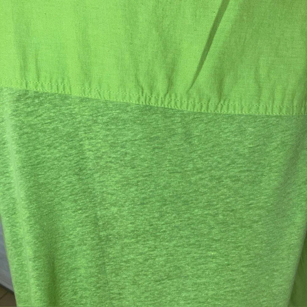 Martha Stewart Apple Green Button Down Linen Blend Shirt 1X - Picture 8 of 9